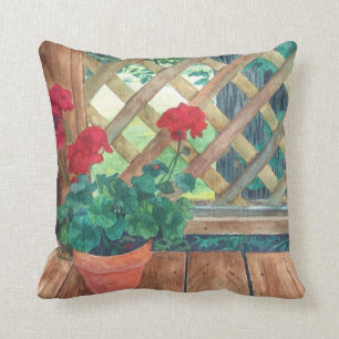 Rote Pelargonie Kissen