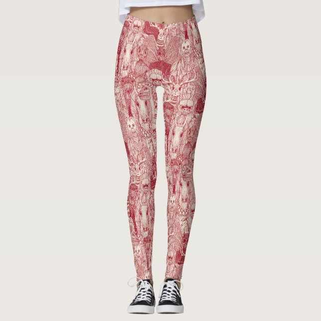 Rote Perle-Leggings Leggings (Vorderseite)