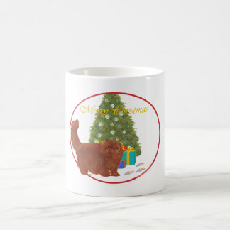 Rote Perserkatze Frohe Weihnachten Kaffeetasse