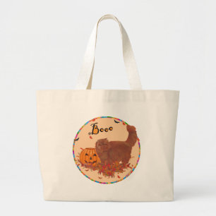 Rote Perserkatze Halloween Jumbo Stoffbeutel
