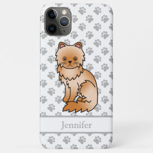 Rote persische süße Cartoon-Katze & Name Case-Mate iPhone Hülle
