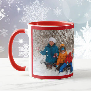 Rote personalisierte Fotovorlage Geschenk Kaffeeta Tasse