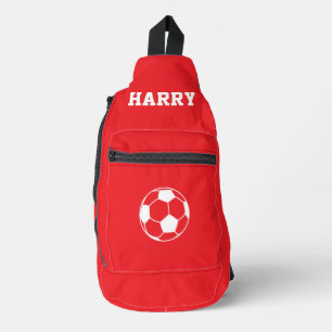 Rote personalisierte Fußballstiefel Crossbody Bag