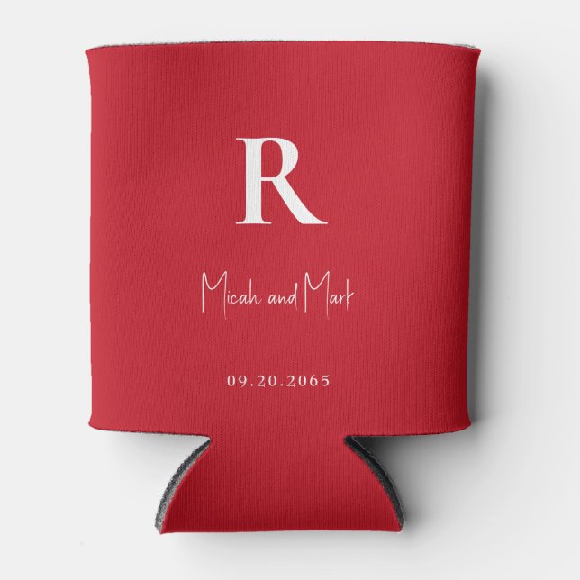 Rote Personalisierte Gastgeschenk Hochzeit Dosenkühler (Vorderseite)