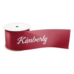 Rote personalisierte Schrift Name Schule Satinband