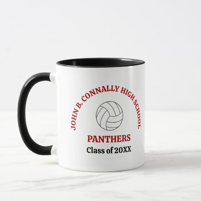 Rote personalisierte Volleyballspielerin der High  Tasse (Links)