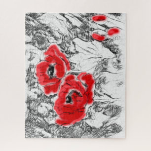 Rote Pfeffer, handgezeichnet, Blume, Blüten