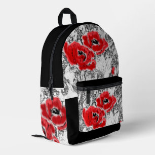 Rote Pfeffer, handgezeichnet, Blume, Blüten Bedruckter Rucksack