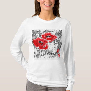 Rote Pfeffer, handgezeichnet, Blume, Blüten T-Shirt