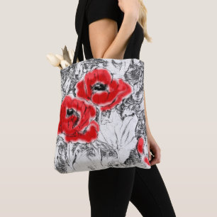Rote Pfeffer, handgezeichnet, Blume, Blüten Tasche