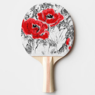 Rote Pfeffer, handgezeichnet, Blume, Blüten Tischtennis Schläger