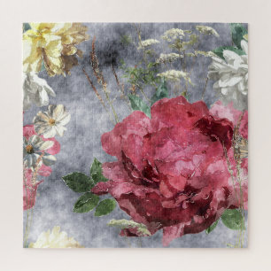 Rote Pfingstrose Wasserfarben Blumenmuster