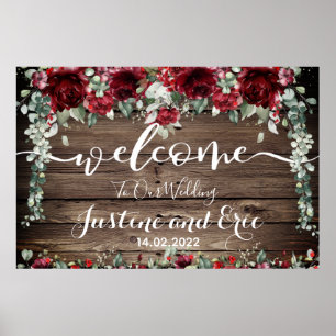 Rote Pfingstrosen-Epiphanie-Hochzeit 24 x 36 Willk Poster