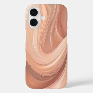 Röte-Pfirsich-Wirbel – Elegantes fließendes Marmor iPhone 16 Hülle