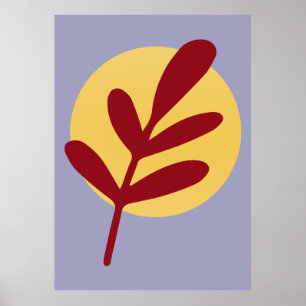 Rote Pflanze Gelbe Sonne Poster