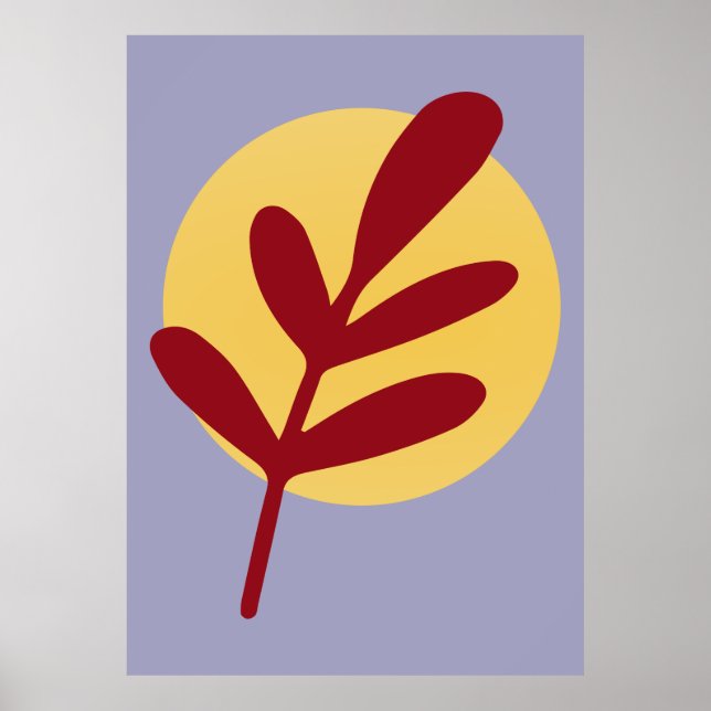 Rote Pflanze Gelbe Sonne Poster (Vorne)