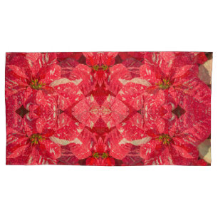 Rote Pflanze Poinsettia Blume Kissenbezug