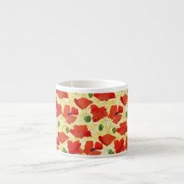 Rote Pflaumen auf Cornfield Gelbe Espresso-Tasse Espressotasse