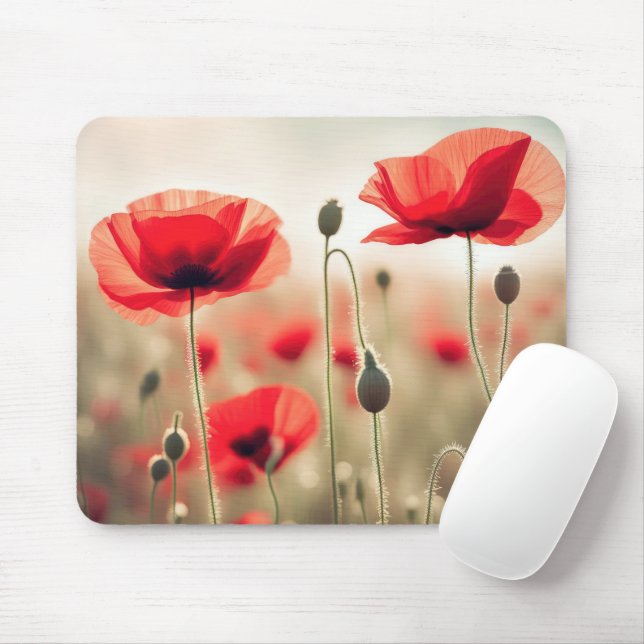 Rote Pflaumen in einem Feld Mousepad (Mit Mouse)