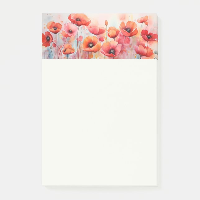 Rote Pflaumen in einem Wasserfeld Post-it Klebezettel (Vorderseite)
