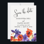 Rote Pflaumen, Lila Iris Wasserfarbe Save the Date<br><div class="desc">Diese Hochzeitssuite mit Designs verfügt über einen kühlen, floralen Aquarellplatz und einen wunderschönen, aufwändigen Script-Schriftart. Die Wörter "Save the Date" wurden in einem aufwändigen Skript-Schriftart gerendert und als typografisches Overlay gerettet, in diesem Stück. Vorlagenfelder machen es einfach, eigene Daten hinzuzufügen. Der bearbeitbare Text wird in einer vielseitigen Serifenschrift angezeigt. Alle...</div>