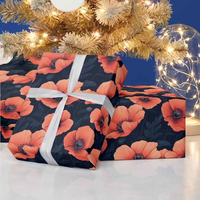 Rote Pflaumen mit dunklem Hintergrund Geschenkpapier (Feiertage)