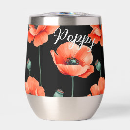 Rote Pflaumen Name Floral Thermal Wine Tumbler Thermobecher