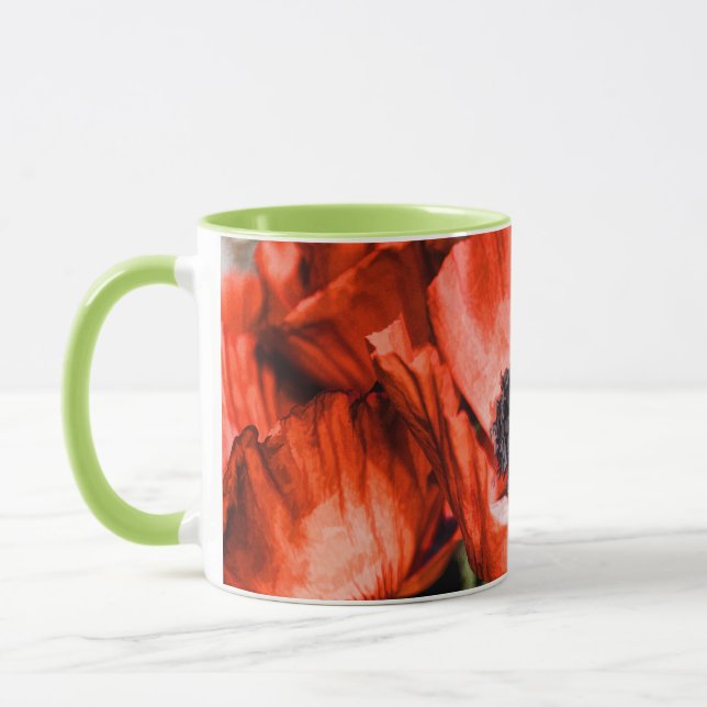 Rote Pflaumen & Stamen Blume Florenz Tasse (Links)