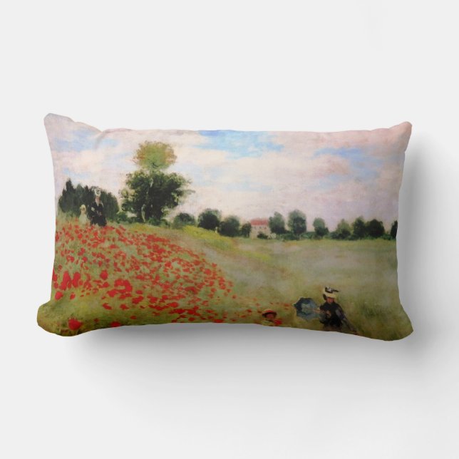 Rote Pflaumen von Monet - Mohnfeld Parasol-Frau Lendenkissen (Vorderseite)