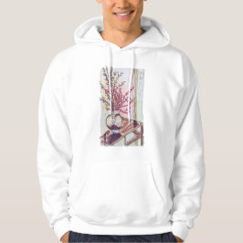 Rote Pflaumenblüten Hoodie