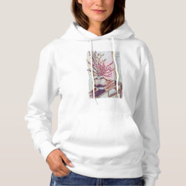 Rote Pflaumenblüten Hoodie