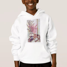 Rote Pflaumenblüten Hoodie