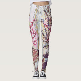Rote Pflaumenblüten Leggings