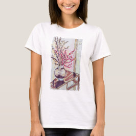 Rote Pflaumenblüten T-Shirt