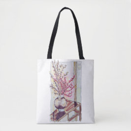 Rote Pflaumenblüten Tasche