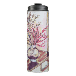 Rote Pflaumenblüten Thermosbecher