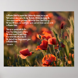 Rote Pflücke, in Flandern Gedicht der Felder Poster