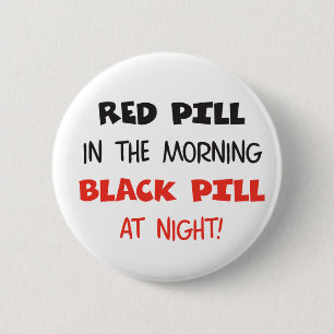 Rote Pillen-Schwarz-Pille Button