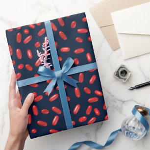 Rote Pillen Wiederholungsmuster Geschenkpapier