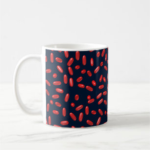 Rote Pillen Wiederholungsmuster Kaffeetasse