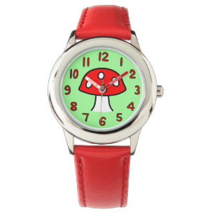 Rote Pilz-Uhr (Kind) Armbanduhr