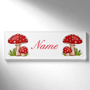 Rote Pilze Amanita Thunder_Cove Namenschild