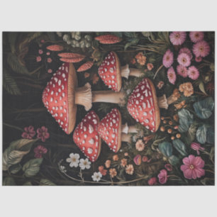 Rote Pilze in einem Fantasy-Wald Seidenpapier