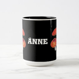 Rote Pilze Zweifarbige Tasse