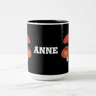 Rote Pilze Zweifarbige Tasse