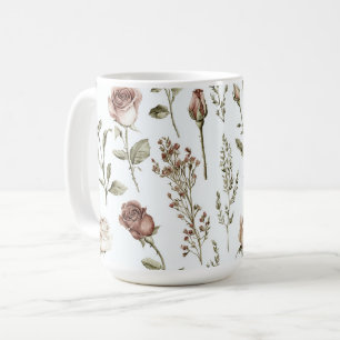 Rote Pink-Rose-Blume  Kaffeetasse