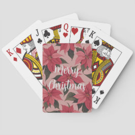 Rote Pinke Frohe Weihnachten Poinsettien Kartenspi Spielkarten
