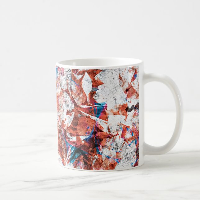Rote Pinsel abstrakt moderne Digitaltechnik Kaffeetasse (Rechts)