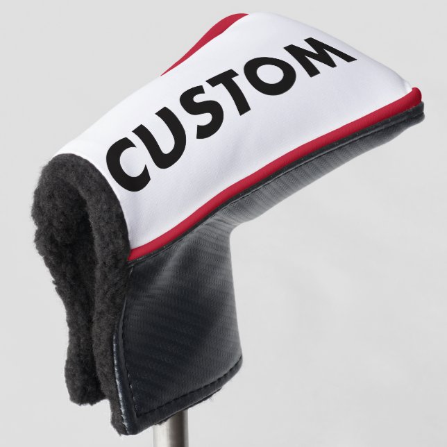 Rote Piping Custom Golf Putter Kopfabdeckung Blank Headcover (3/4 Vorderseite)