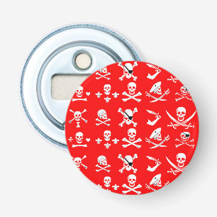ROTE PIRATBANNER, KREUZTE, SCHWERTER FLASCHENÖFFNER